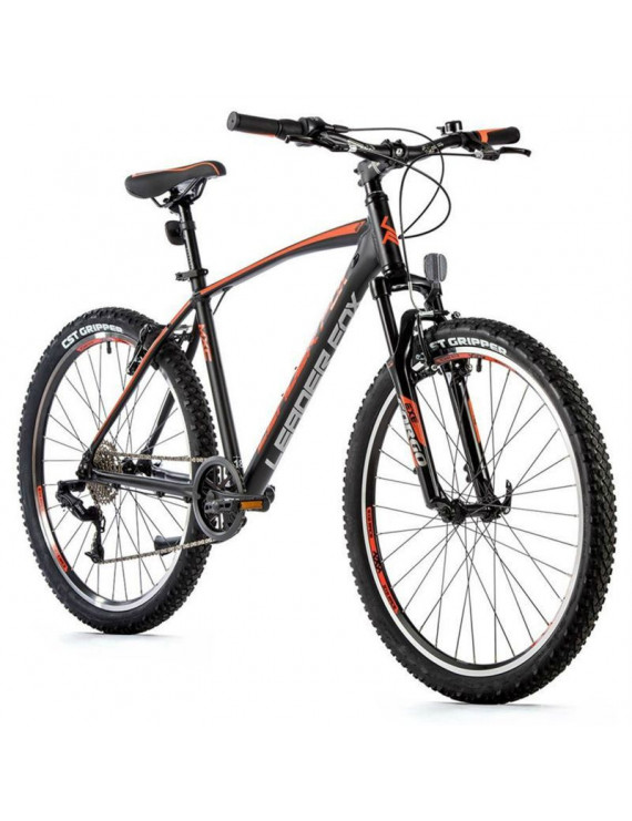 VELO MUSCULAIRE VTT 26 LEADER FOX MXC 2023 HOMME NOIR MAT-ORANGE 8V CADRE 18 POUCES (TAILLE ADULTE 170 à 178 cm)