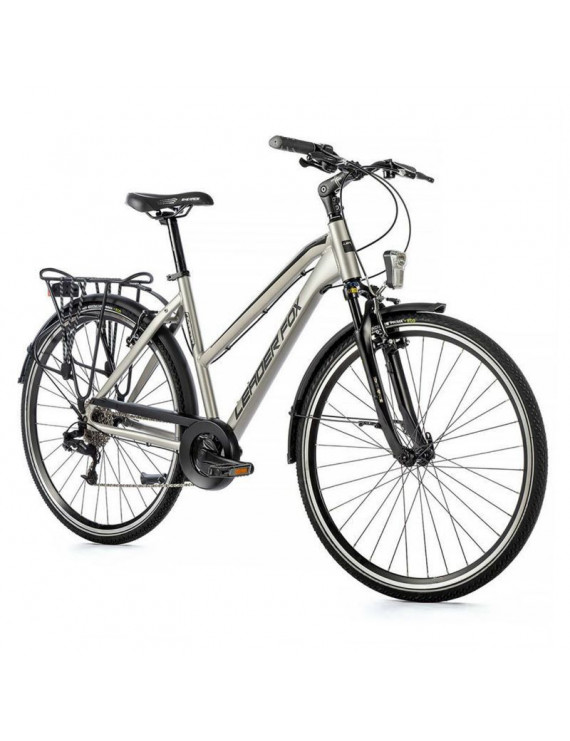 VELO MUSCULAIRE CITY BIKE 28 LEADER FOX FERRARA 2023 FEMME ARGENT 8V CADRE 18 POUCES (TAILLE ADULTE 170 à 178 cm)