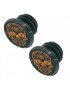 BOUCHON DE CINTRE VTT SWITCH SKULL NOIR-ORANGE (SUR CARTE PAR 2)