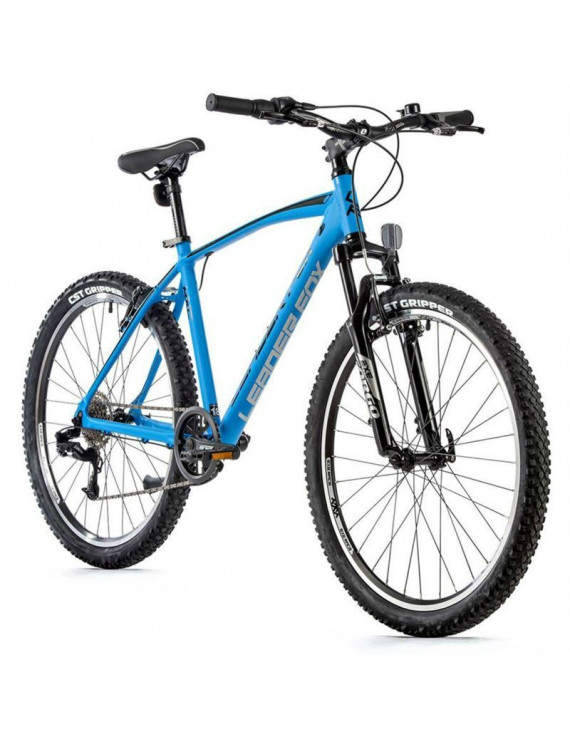 VELO MUSCULAIRE VTT 26 LEADER FOX MXC 2023 HOMME BLEU MAT 8V CADRE 14 POUCES (TAILLE ADULTE 150 à 158 cm)