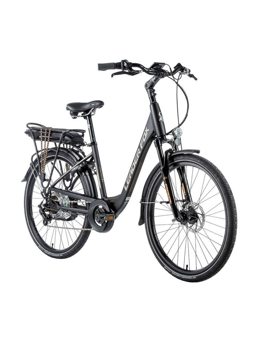 VELO ELECTRIQUE-VAE CITY 26 LEADER FOX LOTUS 2020-2021 MIXTE NOIR MAT 7V MOTEUR ROUE AR BAFANG 36V 45Nm BATTERIE 16Ah (16,5'' -