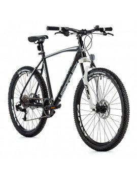 VELO MUSCULAIRE VTT 26 LEADER FOX FACTOR 2023 NOIR MAT-BLANC 8 V CADRE ALU 18 POUCES (TAILLE ADULTE 170 à 178 cm)
