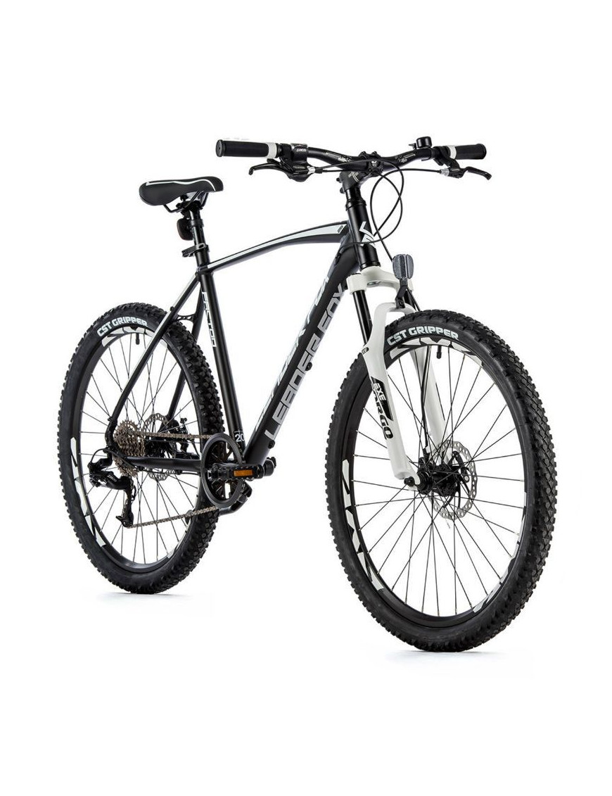 VELO MUSCULAIRE VTT 26 LEADER FOX FACTOR 2023 NOIR MAT-BLANC 8 V CADRE ALU 18 POUCES (TAILLE ADULTE 170 à 178 cm)