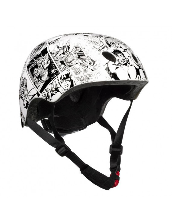 CASQUE VELO ENFANT DISNEY V3 AVENGERS COMICS BLANC AVEC MOLETTE REGLAGE TAILLE 54-58 (VENDU SUR CARTE)
