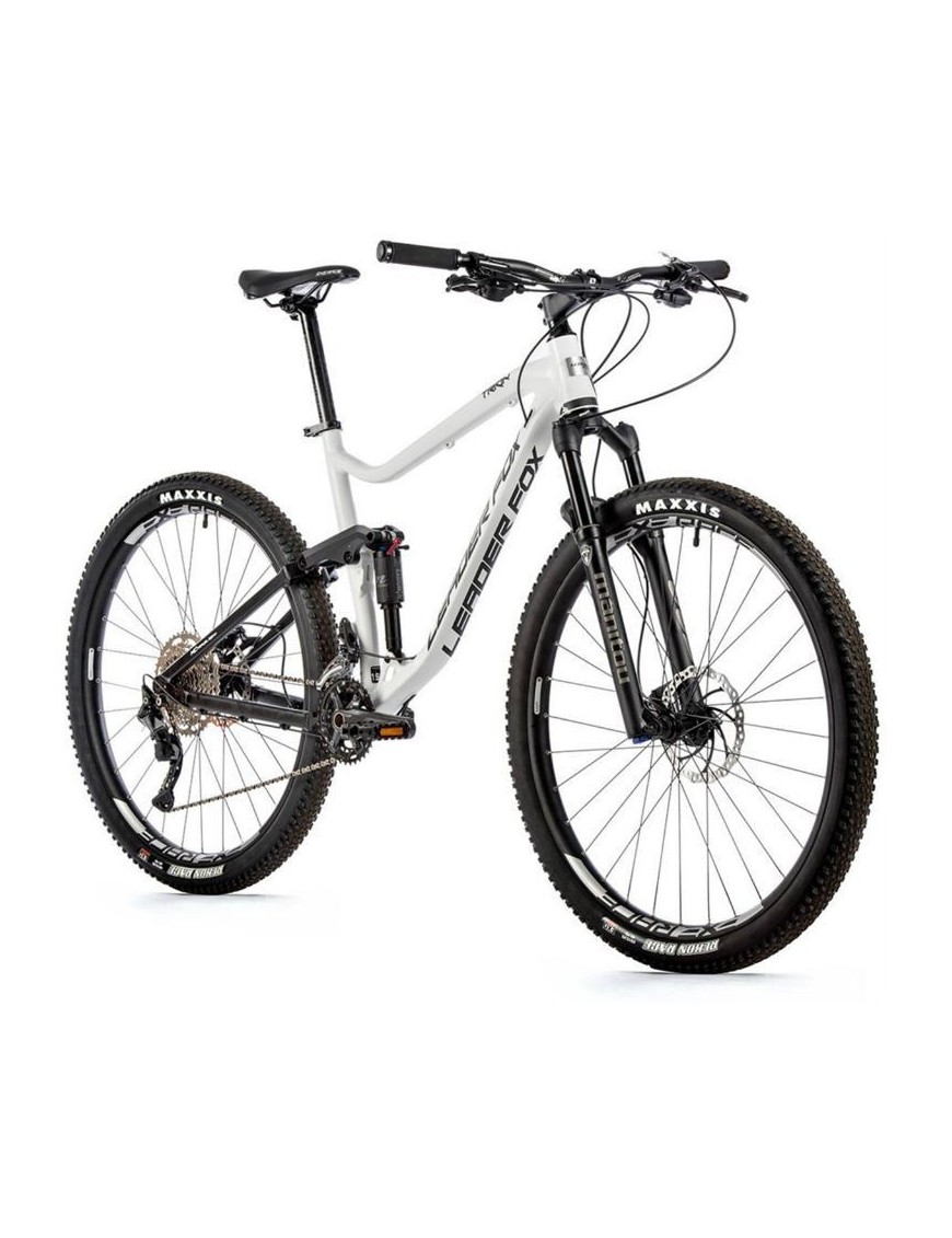 VELO MUSCULAIRE VTT LEADER FOX 29 TRION 2023 TOUT SUSPENDU HOMME BLANC MAT 10V (CADRE 17,5'' - H45cm - M - POUR ADULTE DE 168cm