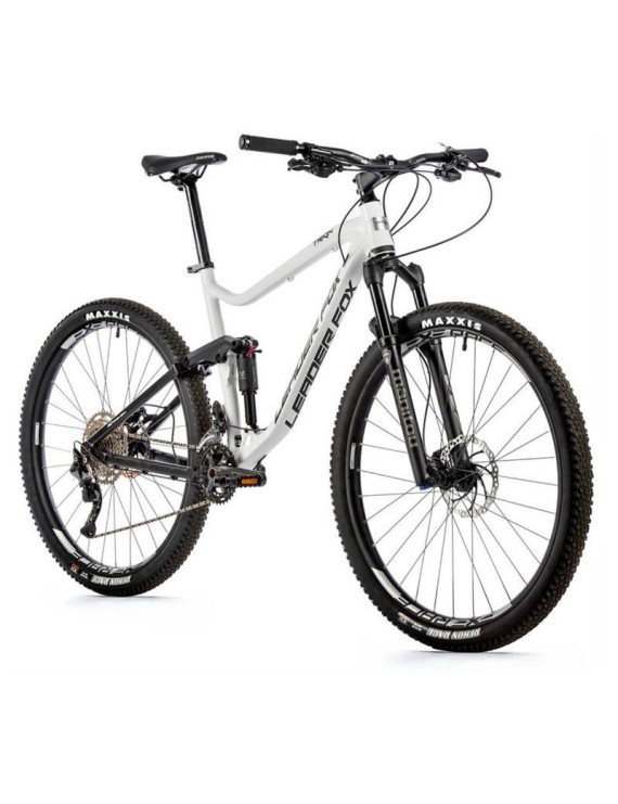 VELO MUSCULAIRE VTT LEADER FOX 29 TRION 2023 TOUT SUSPENDU HOMME BLANC MAT 10V (CADRE 17,5'' - H45cm - M - POUR ADULTE DE 168cm