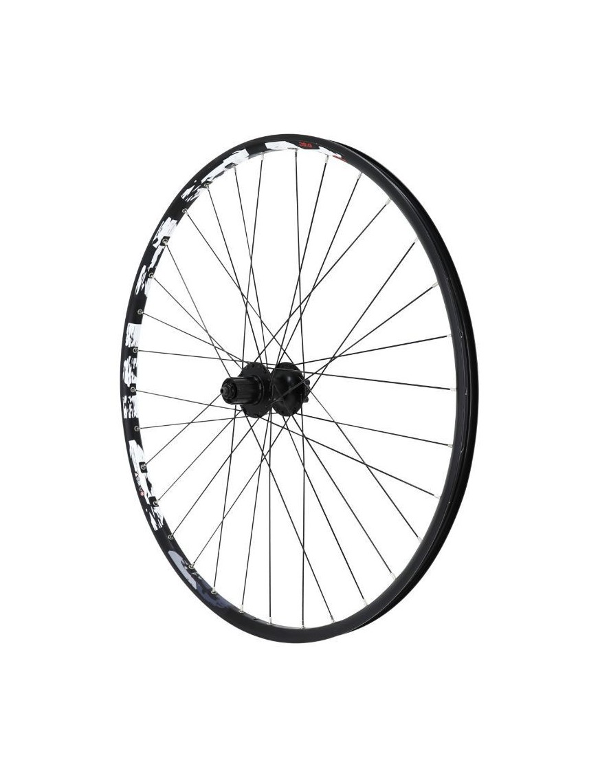 ROUE VTT 29" KARMA DISC ARRIERE NOIR DOUBLE PAROI MOYEU SHIMANO M475 6 TROUS POUR CASSETTE SHIMANO-SRAM 11-10-9-8V.  - 21mm INT