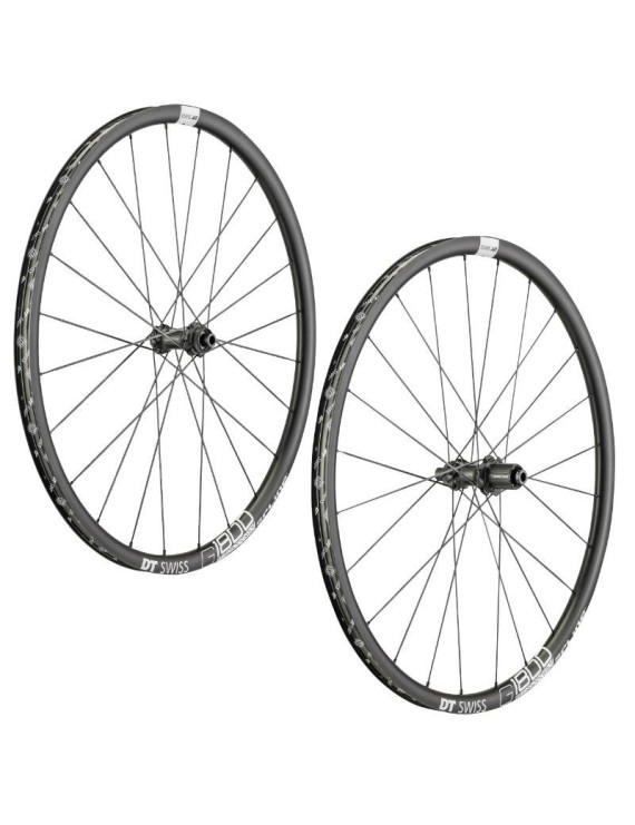 ROUES ROUTE 700 DT SWISS G1800-25 GRAVEL SPLINE DISC CENTERLOCK AXE 12-100 ET 12-142mm CASSETTE SHIMANO-SRAM 11-10V. NOIR PNEU