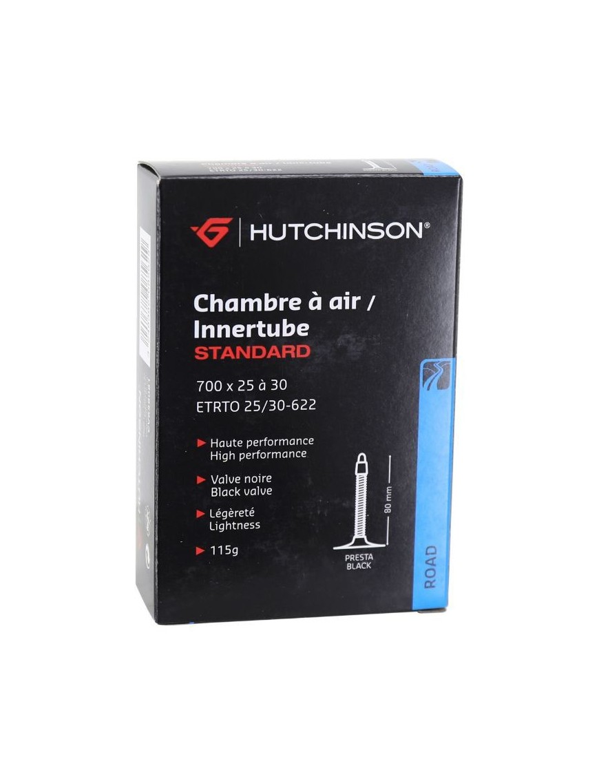 CHAMBRE A AIR VELO 700 x 25-30 HUTCHINSON VALVE PRESTA NOIRE 80mm