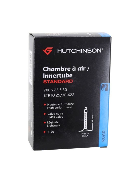 CHAMBRE A AIR VELO 700 x 25-30 HUTCHINSON VALVE PRESTA NOIRE 48mm