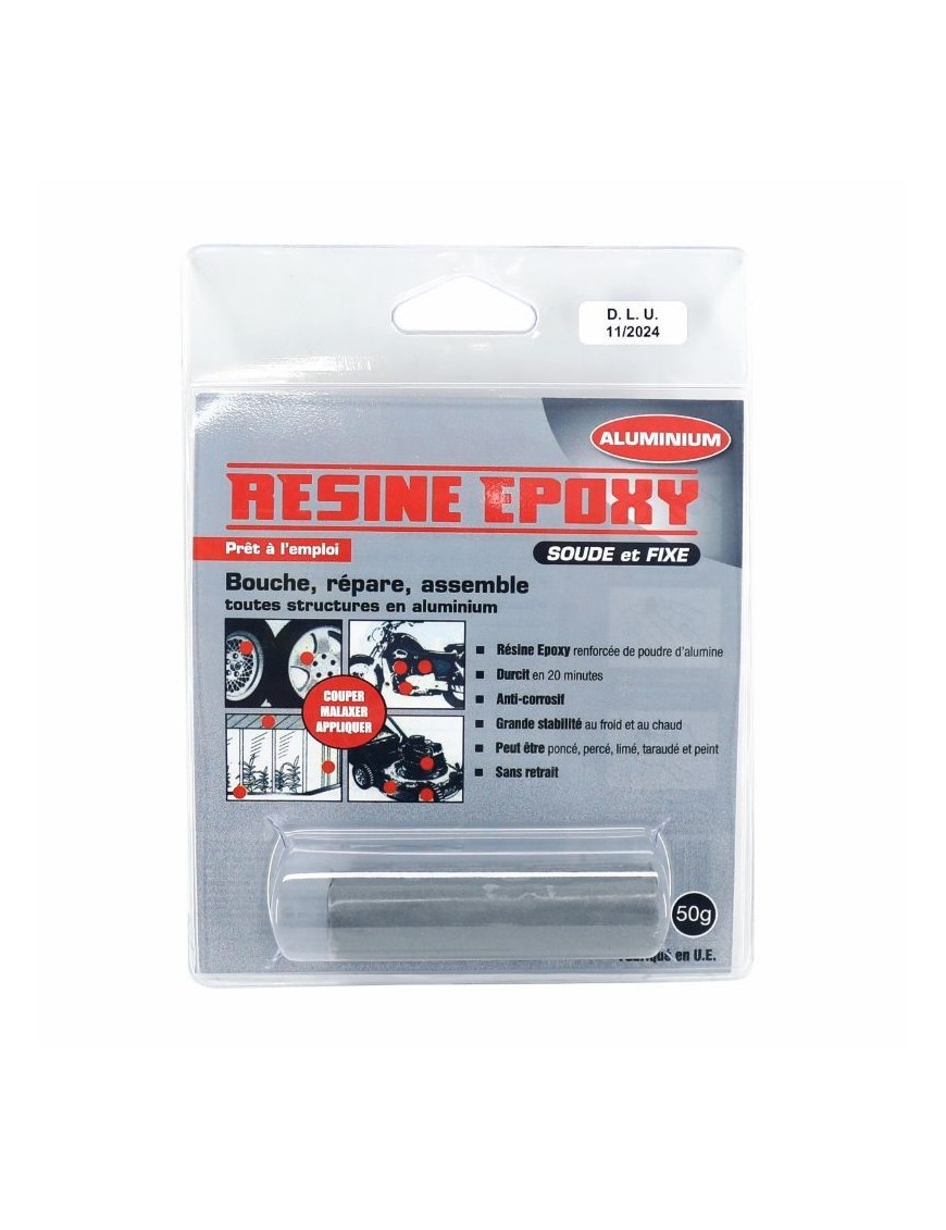 EPOXY RESINE-COLLE BLISTER PRESSOL 50g  ALUMINIUM 145x30 (VENDU A L'UNITE)