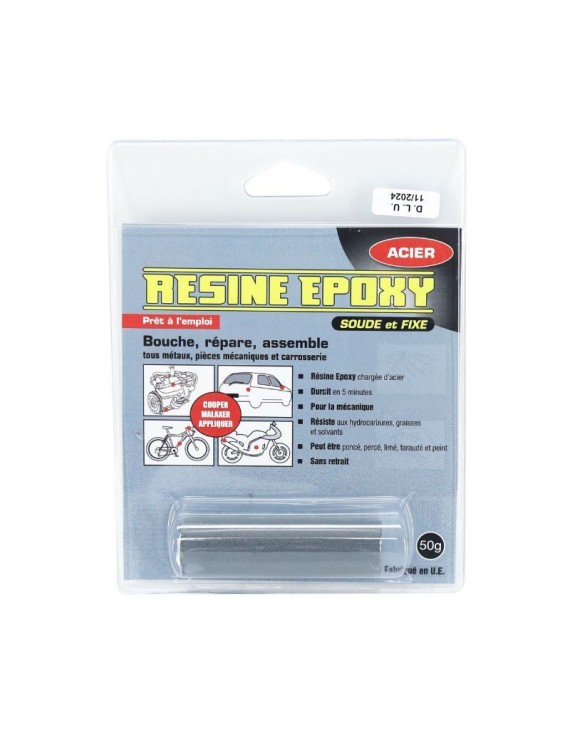 EPOXY RESINE-COLLE BLISTER PRESSOL 50g  ACIER 145x30 (VENDU A L'UNITE)