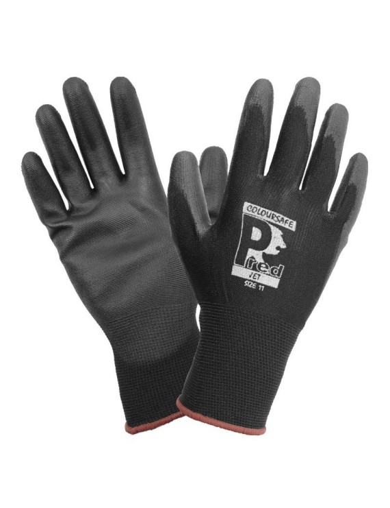GANTS ATELIER P2R POLYESTER - REVETEMENT NITRILE SOLIDE NOIR - HOMOLOGUE CE - TAILLE   11  (PAIRE)  -SELECTION P2R-
