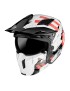 CASQUE TRIAL MT STREETFIGHTER SV SKULL BLANC NACRE BRILLANT   S  SIMPLE ECRAN DARK TRANSFORMABLE AVEC MENTONNIERE AMOVIBLE (LIV