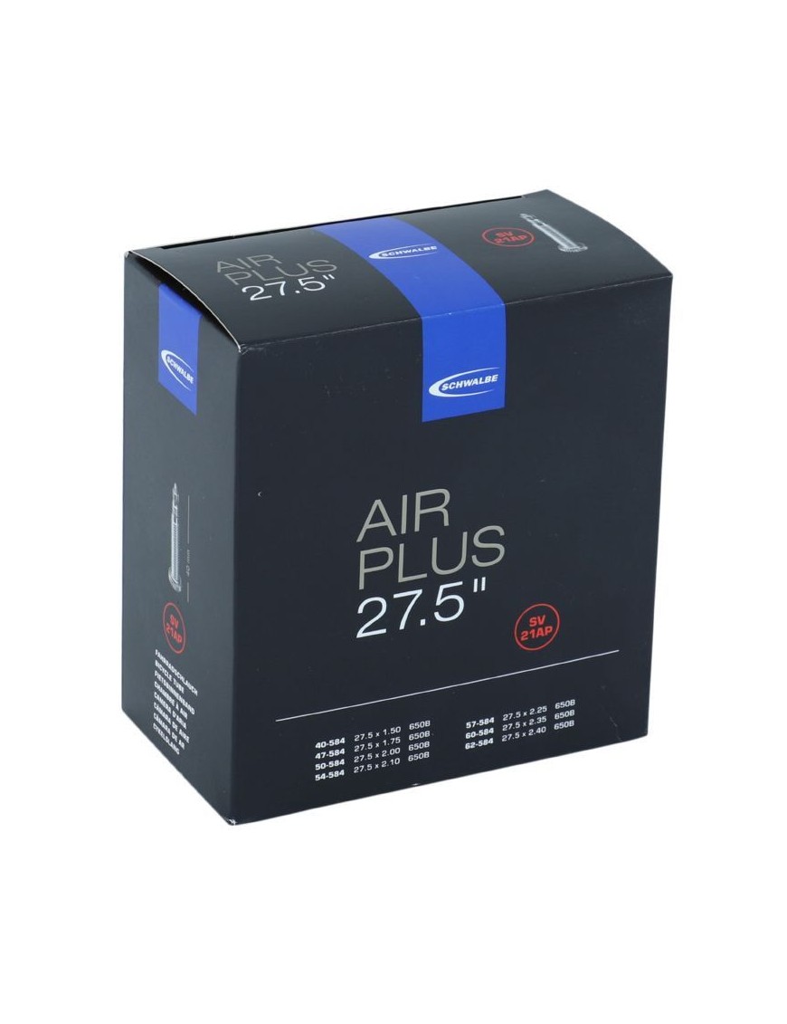 CHAMBRE A AIR VELO 27.5 x 1.50-2.35 SCHWALBE AIR PLUS RENFORCE VALVE ALU PRESTA (SV21AP)