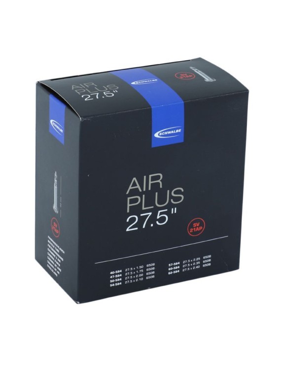 CHAMBRE A AIR VELO 27.5 x 1.50-2.35 SCHWALBE AIR PLUS RENFORCE VALVE ALU PRESTA (SV21AP)
