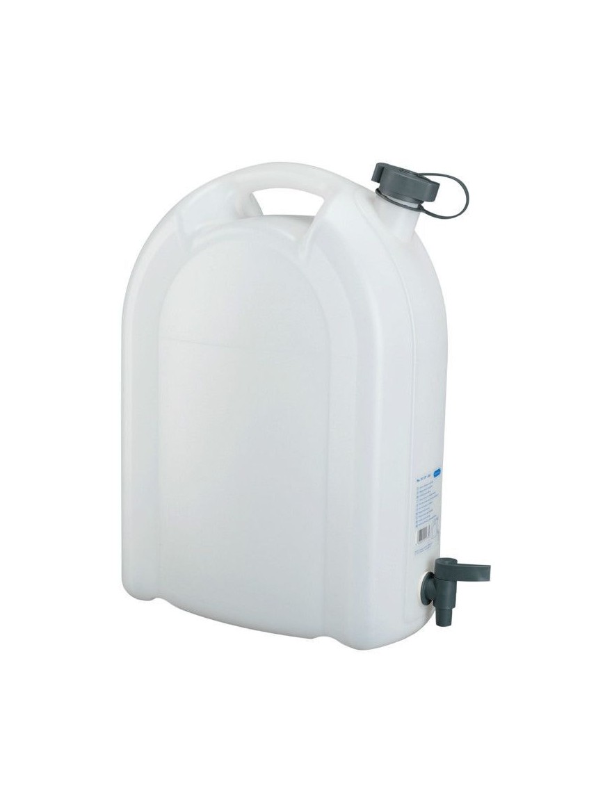 JERRYCAN-BIDON EAU PRESSOL EN POLYETHYLENE TRANSPARENT AVEC BOUCHON ET ROBINET 20L