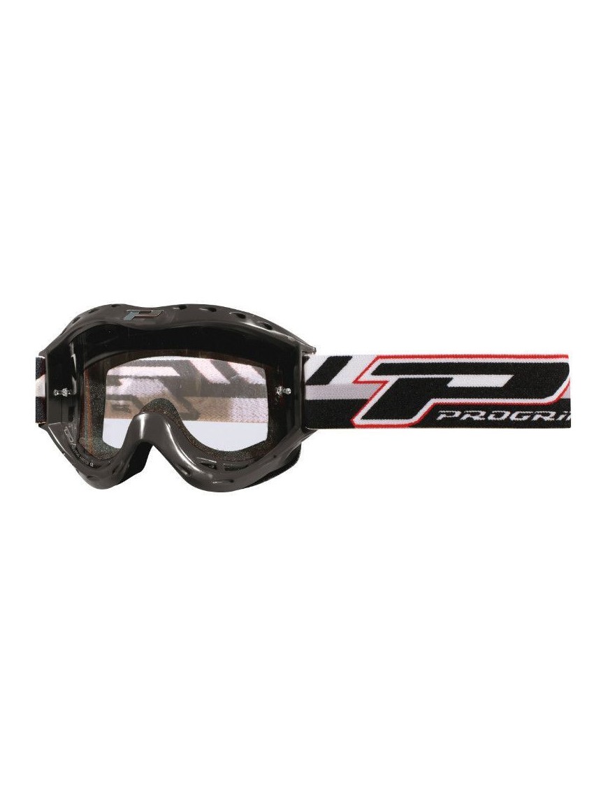 MASQUE-LUNETTES CROSS PROGRIP ENFANT 3101 ATZAKI NOIR ECRAN TRANSPARENT ANTI-BUEE-ANTI-UV