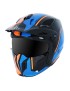 CASQUE TRIAL MT STREETFIGHTER SV TWIN NOIR-BLEU-ORANGE BRILLANT L  SIMPLE ECRAN DARK TRANSFORMABLE AVEC MENTONNIERE AMOVIBLE (L