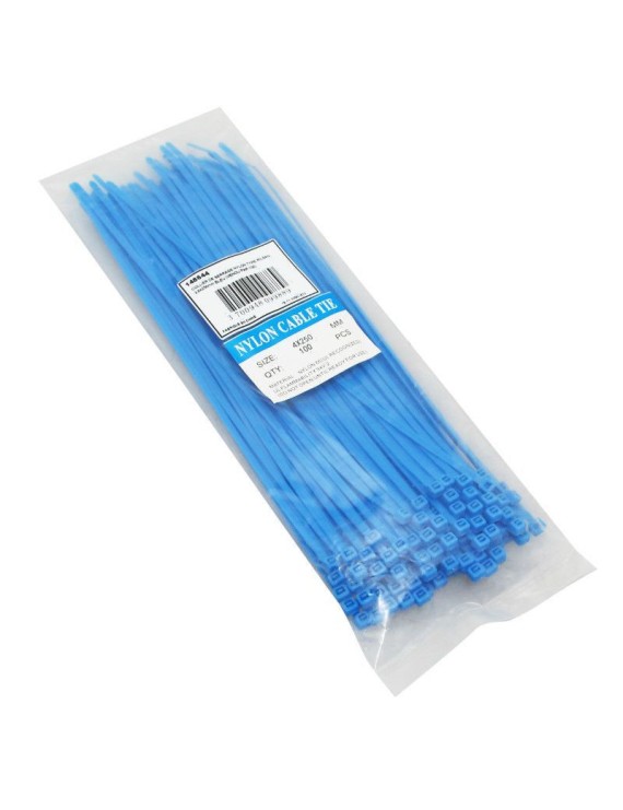 COLLIER DE SERRAGE NYLON TYPE RILSAN 3,6x250mm BLEU (VENDU PAR 100)  -P2R-