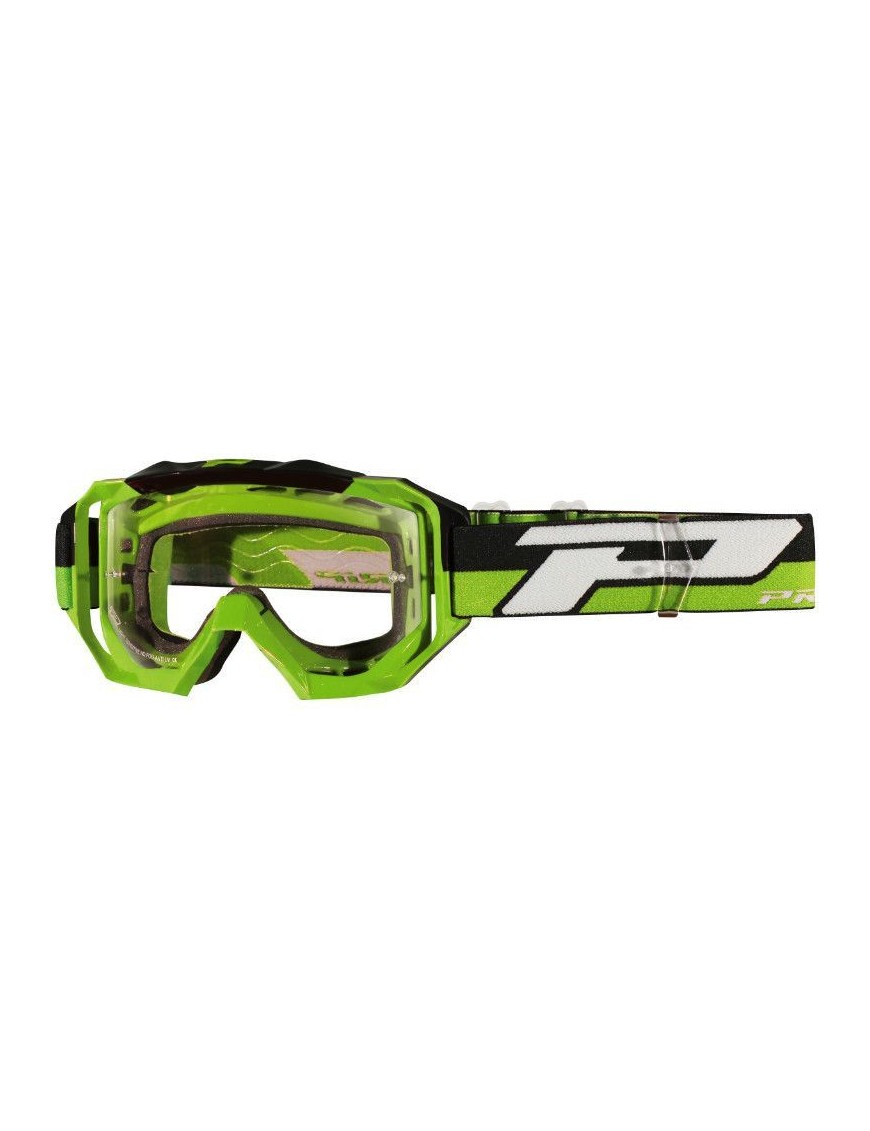 MASQUE-LUNETTES CROSS PROGRIP 3200 LS VENOM VERT ECRAN TRANSPARENT LIGHT SENSITIVE ANTI-RAYURES-ANTI U.V.-ANTI-BUEE (HOMOLOGUE 