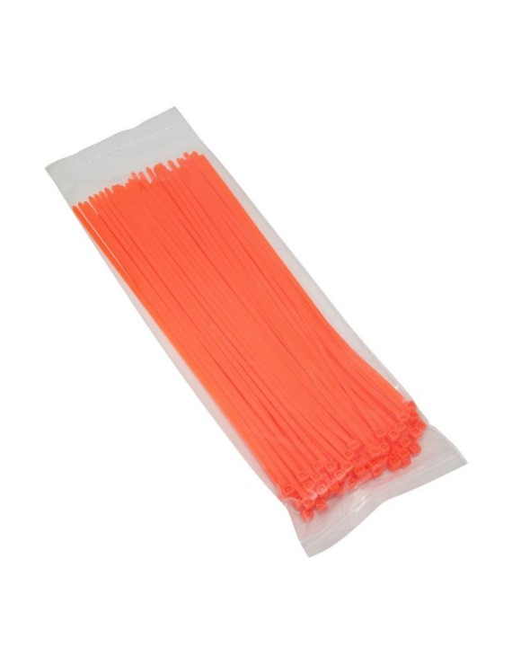 COLLIER DE SERRAGE NYLON TYPE RILSAN 3,6x250mm ORANGE FLUO (VENDU PAR 100)  -P2R-