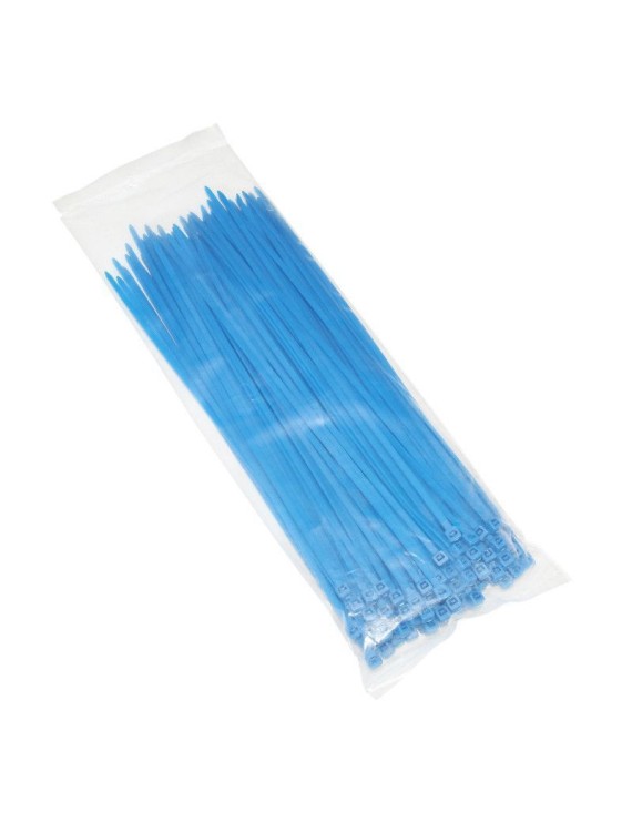 COLLIER DE SERRAGE NYLON TYPE RILSAN 3,6x250mm BLEU FLUO (VENDU PAR 100)  -P2R-