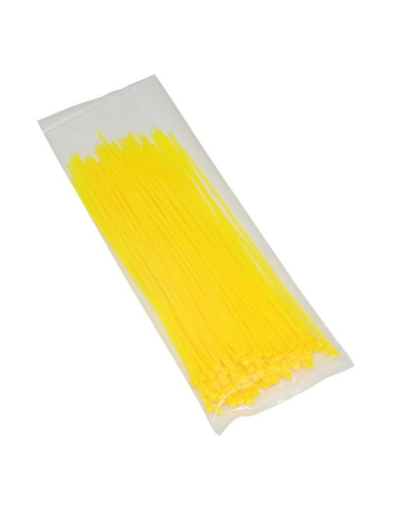 COLLIER DE SERRAGE NYLON TYPE RILSAN 2,5x200mm JAUNE FLUO (VENDU PAR 100)  -P2R-