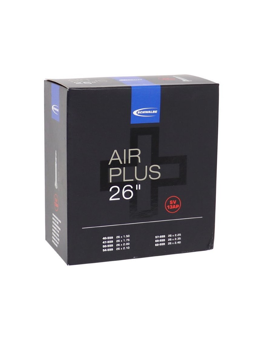 CHAMBRE A AIR VELO 26 x 1.50-2.50 SCHWALBE AIR PLUS RENFORCE VALVE ALU PRESTA (SV13AP)
