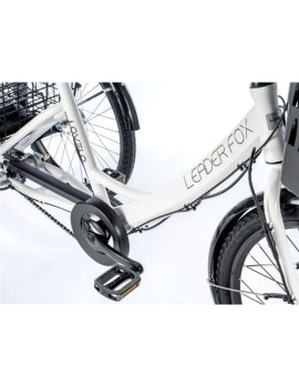 "TRICYCLE ELECTRIQUE-VAE CITY LEADER FOX 24"" LOVELO 2023 MIXTE BLANC MAT 3V MOTEUR ROUE AV BAFANG 36V 45Nm BATTERIE 16Ah  FREI