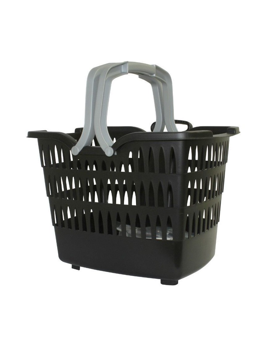 PANIER AVANT PLASTIQUE NOIR FIXATION RAPIDE CLIPS 22.2-31,8mm 19L (Lg38xL28xH30) POIDS MAX. 7.5Kgs POUR LEADER FOX