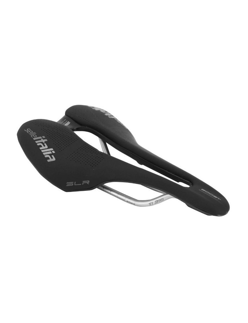 SELLE ITALIA SLR BOOST SUPERFLOW NOIR RAIL TITANE  (EMBALLAGE SOUS SACHET)