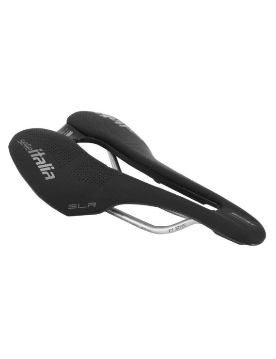 SELLE ITALIA SLR BOOST SUPERFLOW NOIR RAIL TITANE  (EMBALLAGE SOUS SACHET)