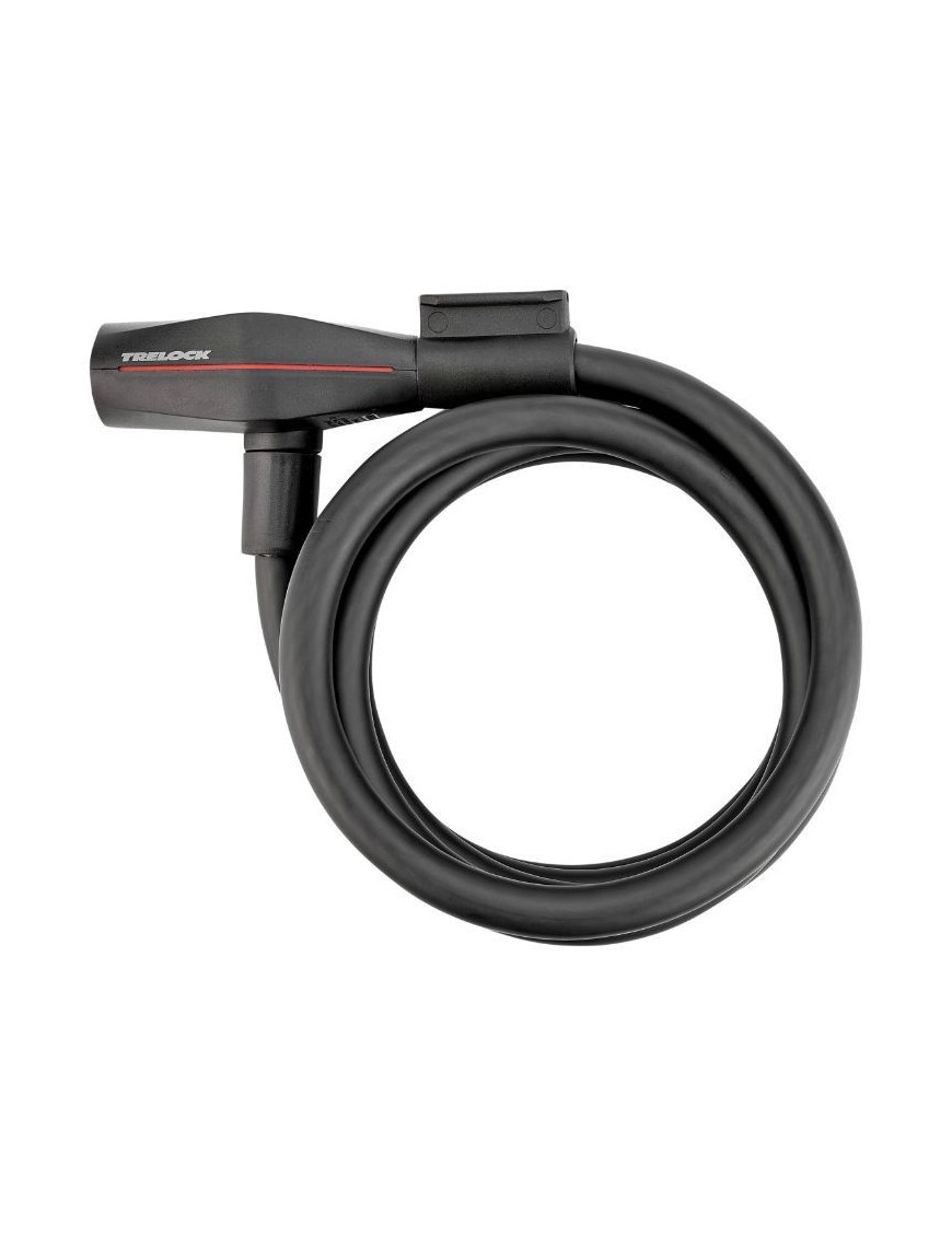 ANTIVOL VELO SPIRAL A CLE TRELOCK SK415 DIAM 15 mm L 1.80 M NOIR (AVEC SUPPORT) (OFFRE SPECIALE)