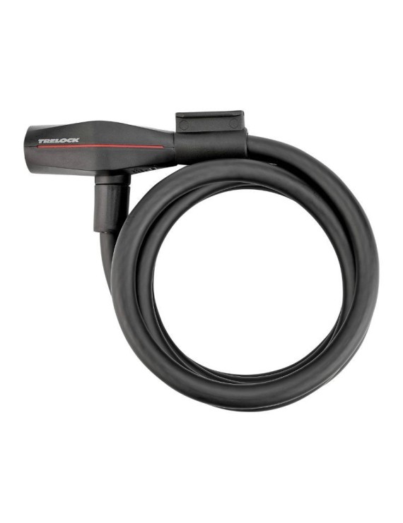 ANTIVOL VELO SPIRAL A CLE TRELOCK SK415 DIAM 15 mm L 1.80 M NOIR (AVEC SUPPORT) (OFFRE SPECIALE)