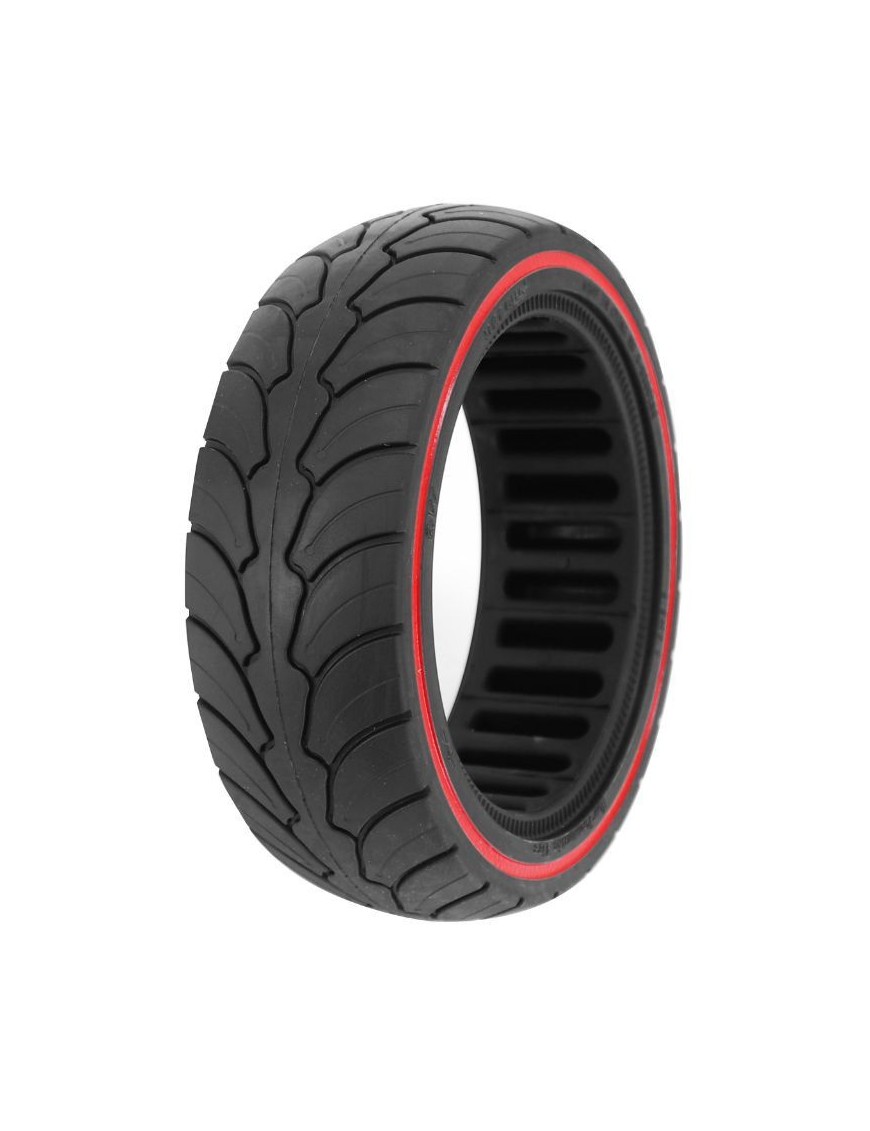 PNEU TROTTINETTE  8.5 X 2.50 NOIR LISERET ROUGE - PNEU PLEIN (POUR DUALTRON ET AUTRES)
