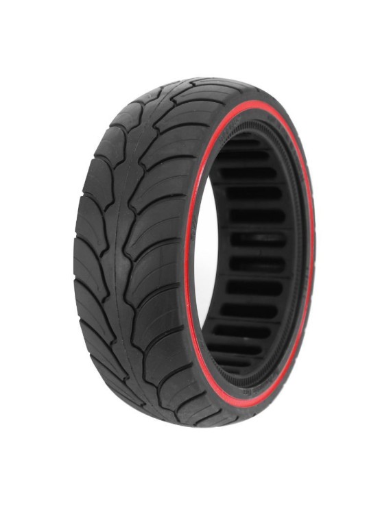 PNEU TROTTINETTE  8.5 X 2.50 NOIR LISERET ROUGE - PNEU PLEIN (POUR DUALTRON ET AUTRES)