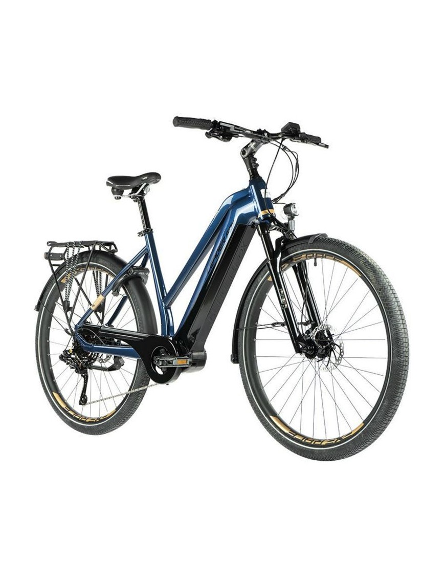 VELO ELECTRIQUE-VAE VTC 28 LEADER FOX LUCAS 2023 FEMME BLEU 9V MOTEUR CENTRAL BAFANG M420 36V 80Nm BATTERIE 20Ah (20'' - H52cm 