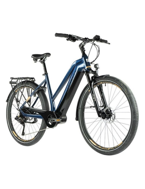 VELO ELECTRIQUE-VAE VTC 28 LEADER FOX LUCAS 2023 FEMME BLEU 9V MOTEUR CENTRAL BAFANG M420 36V 80Nm BATTERIE 20Ah (20'' - H52cm 