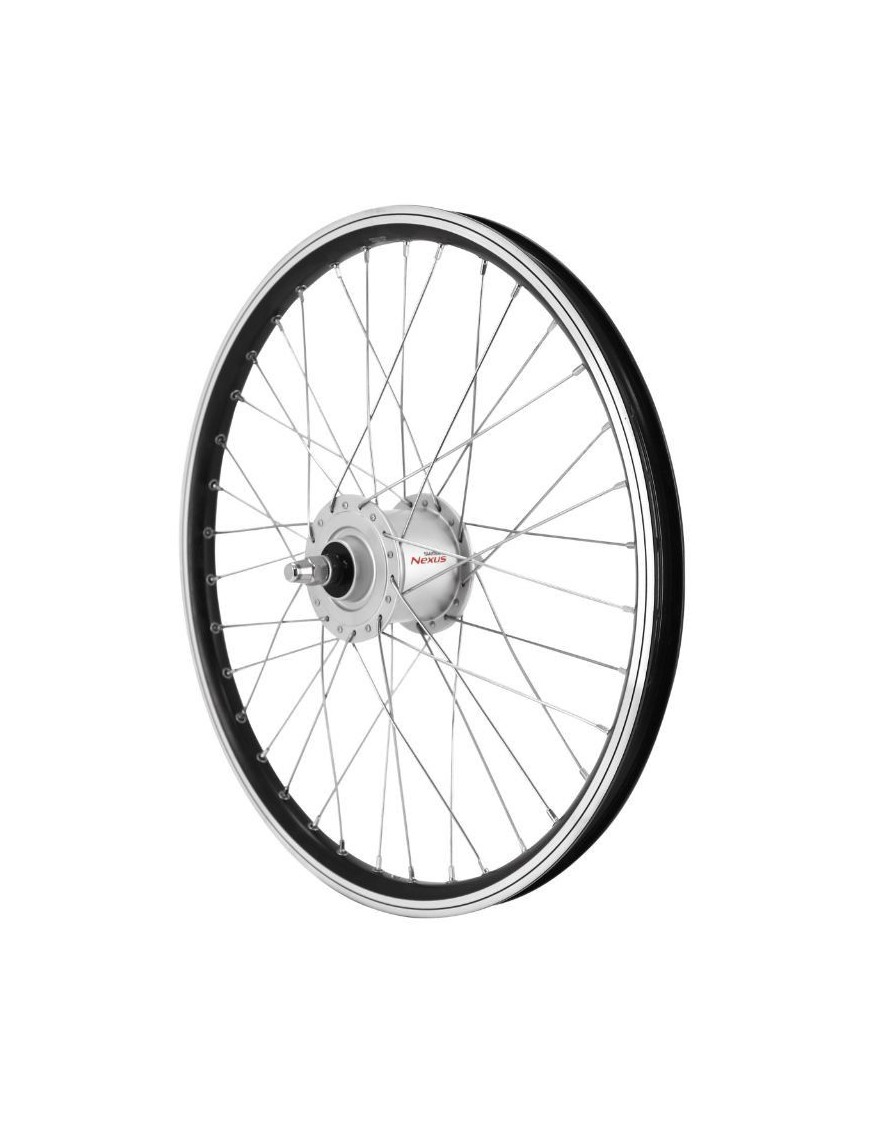 ROUE VTT 20" ER10 AVANT ALU NOIR MOYEU SHIMANO DYNAMO AXE PLEIN DH-C3000 6V-3W JANTE 19C (POUR ECLAIRAGE AVANT ET ARRIERE) - CO