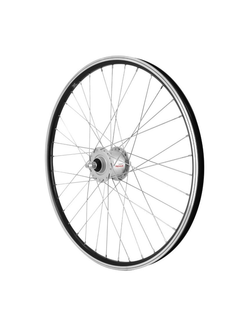 ROUE VTT 24" ER10 AVANT ALU NOIR MOYEU SHIMANO DYNAMO AXE PLEIN DH-C3000 6V-3W JANTE 19C (POUR ECLAIRAGE AVANT ET ARRIERE) - CO