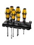 TOURNEVIS BURIN WERA 932 S6 KRAFTFORM CRUCIFORME ET PLAT AVEC RACK DE RANGEMENT NOIR-JAUNE (SET 6 PIECES)  -MARQUE ALLEMANDE PO