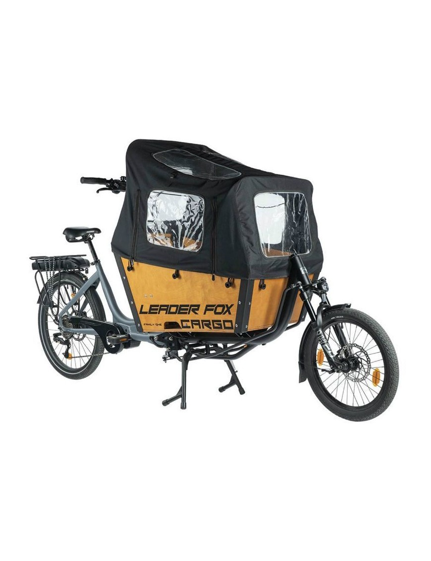 VELO ELECTRIQUE-VAE CARGO 20-26 LEADER FOX E-BIKE 2024 MIXTE ARGENT-NOIR MAT 9V MOTEUR CENTRAL BAFANG M420 36V 80Nm BATTERIE 20