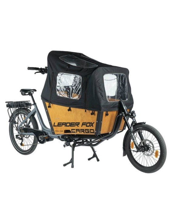 VELO ELECTRIQUE-VAE CARGO 20-26 LEADER FOX E-BIKE 2024 MIXTE ARGENT-NOIR MAT 9V MOTEUR CENTRAL BAFANG M420 36V 80Nm BATTERIE 20