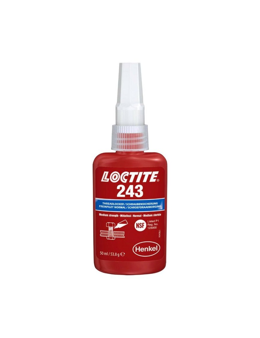 FREIN FILET NORMAL LOCTITE 243 A RESISTANCE MOYENNE (FLACON 50 ML SOUS BLISTER)