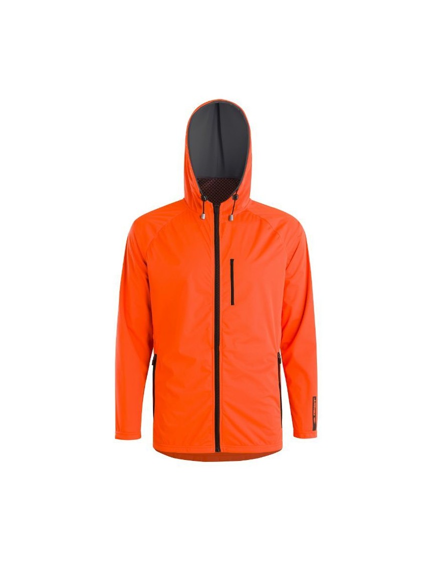 VESTE DE PLUIE ADULTE GIST GIACCA WATERPROOF 15 MICRON AVEC CAPUCHE ORANGE XXL  -5276