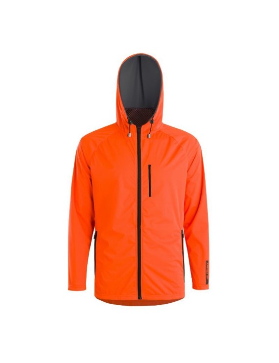 VESTE DE PLUIE ADULTE GIST GIACCA WATERPROOF 15 MICRON AVEC CAPUCHE ORANGE XL  -5276