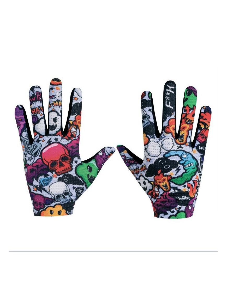 GANTS VELO VTT LONG GIST FASTER DECO MURALES XXL (PAIRE SUR CARTE) SANS VELCRO COMPATIBLE ECRAN TACTILE  -5551