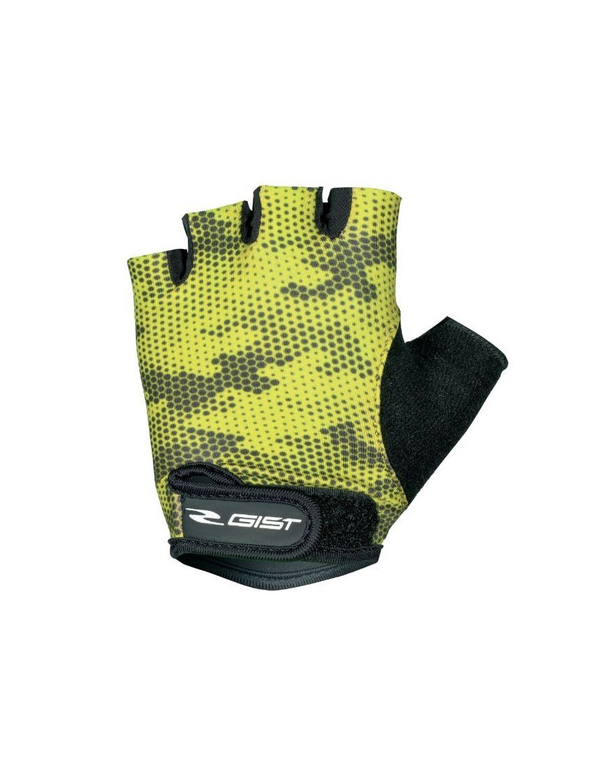 GANTS VELO ENFANT KID COURT GIST JAUNE FLUO-NOIR S (PAIRE SUR CARTE) AVEC VELCRO  -8158