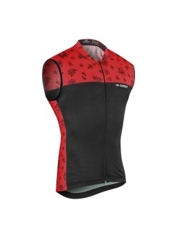 MAILLOT GIST HOMME TATTOO SANS MANCHES ZIP TOTAL NOIR-ROUGE  M    -5356